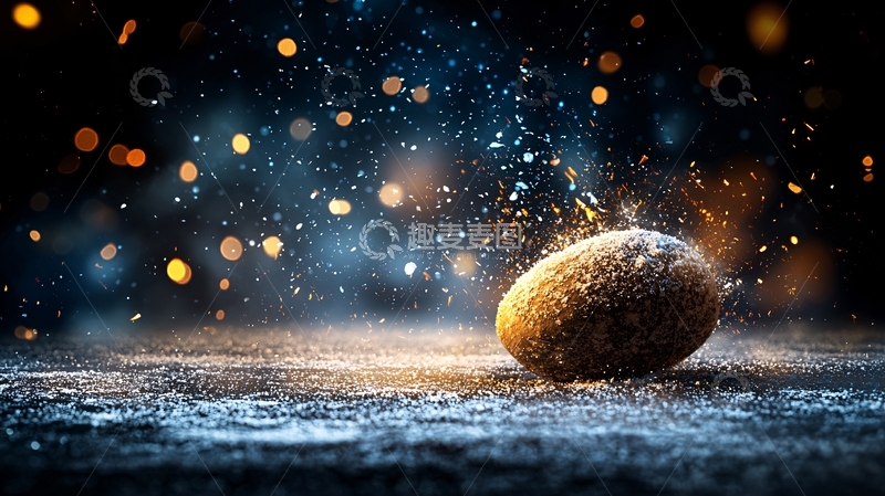 高清大图下载【趣麦麦图】金色物体在深色背景下