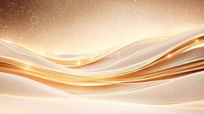 高清大图下载【趣麦麦图】金色波浪抽象背景