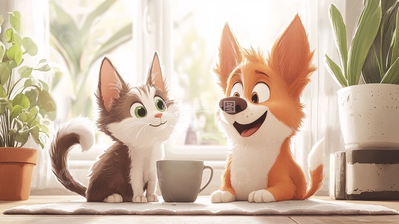 高清大图下载【趣麦麦图】卡通猫狗高清图片