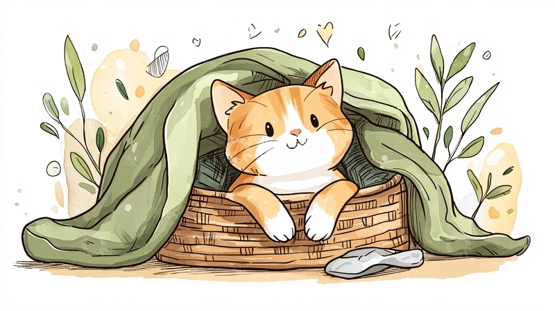 高清大图下载【趣麦麦图】可爱小猫在毯子里