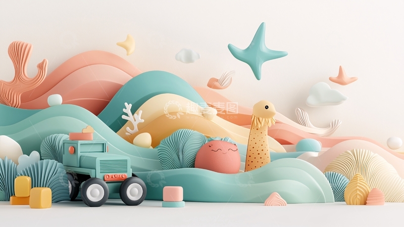 高清大图下载【趣麦麦图】可爱卡通场景静物图