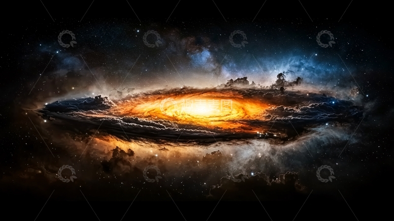 高清大图下载【趣麦麦图】星云环绕中心光芒