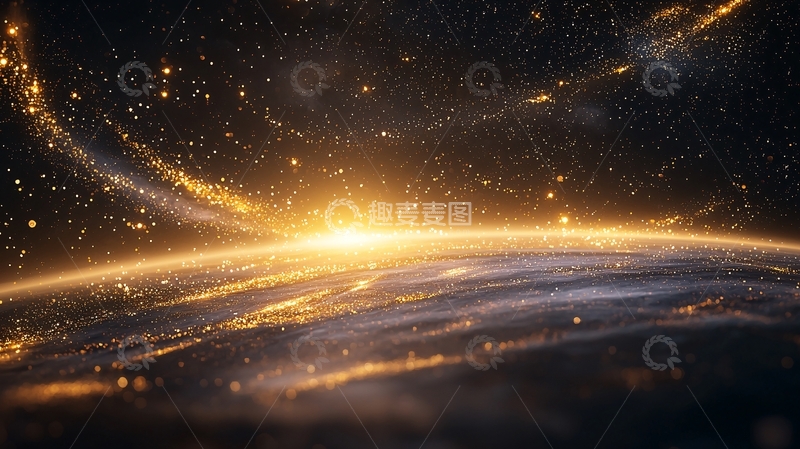 高清大图下载【趣麦麦图】金色星球上的光芒
