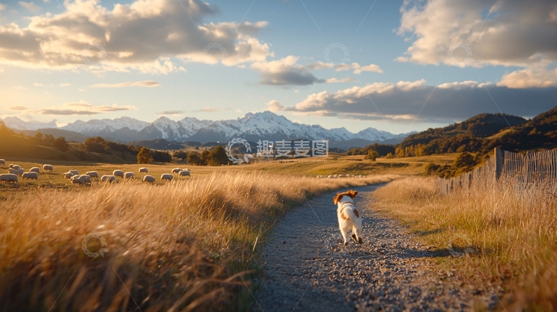 高清大图下载【趣麦麦图】旷野之路和远山