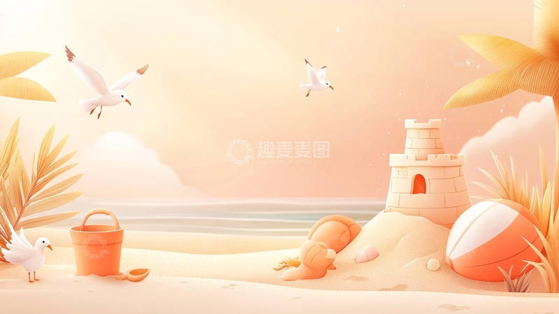 高清大图下载【趣麦麦图】梦幻沙滩度假胜地