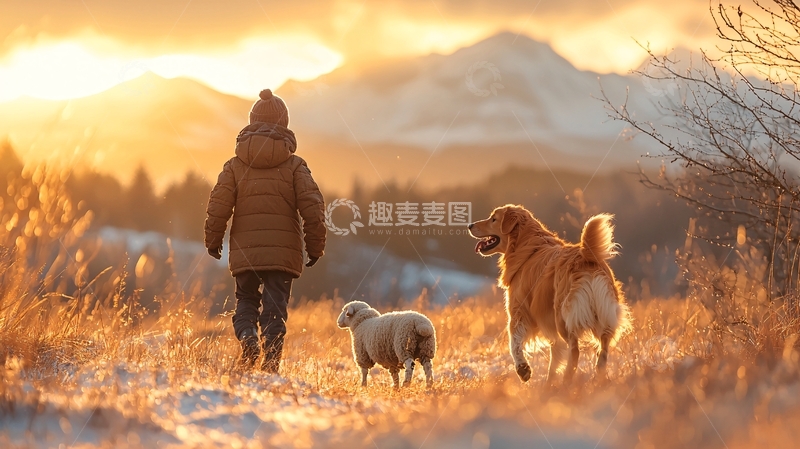 高清大图下载【趣麦麦图】冬日暖阳下高清图片