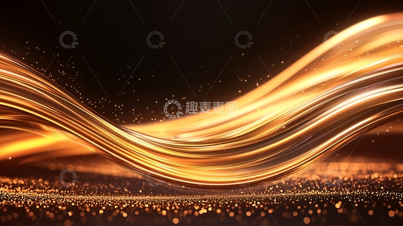 高清大图下载【趣麦麦图】金色光带动态背景素材