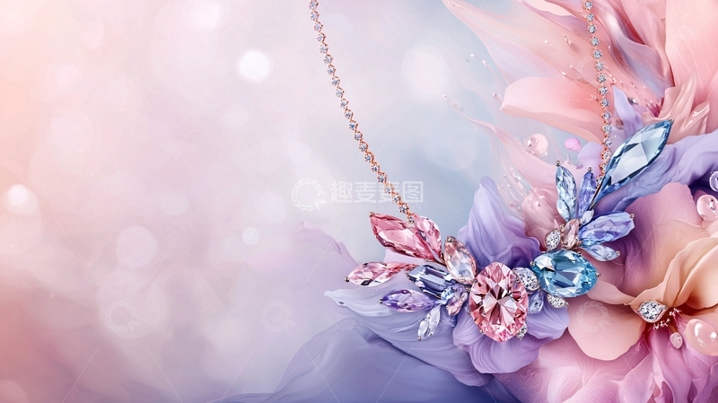 高清大图下载【趣麦麦图】梦幻般的宝石花饰背景
