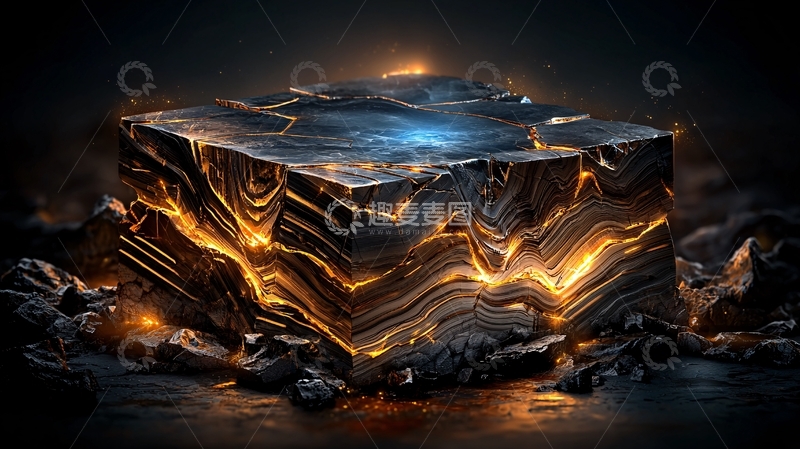高清大图下载【趣麦麦图】发光纹理的立方体