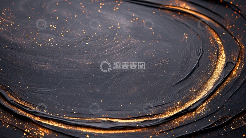 高清大图下载【趣麦麦图】金色点缀的黑色抽象艺术背景