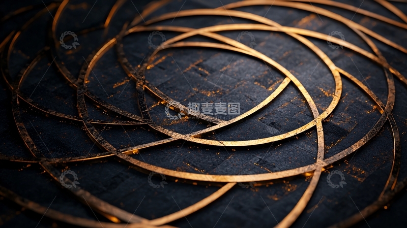高清大图下载【趣麦麦图】金色线条交织艺术背景