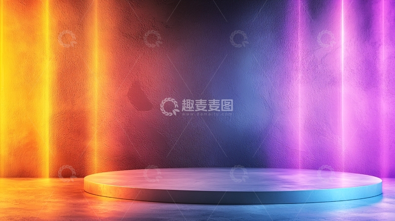 高清大图下载【趣麦麦图】霓虹光舞台背景