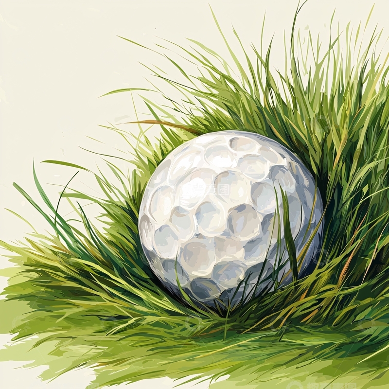 高清大图下载【趣麦麦图】高尔夫球在草丛中