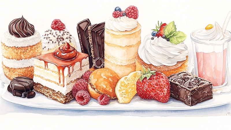 高清大图下载【趣麦麦图】精致诱人的甜点拼盘