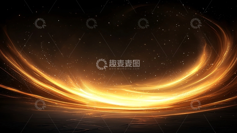 高清大图下载【趣麦麦图】金色光芒星空背景