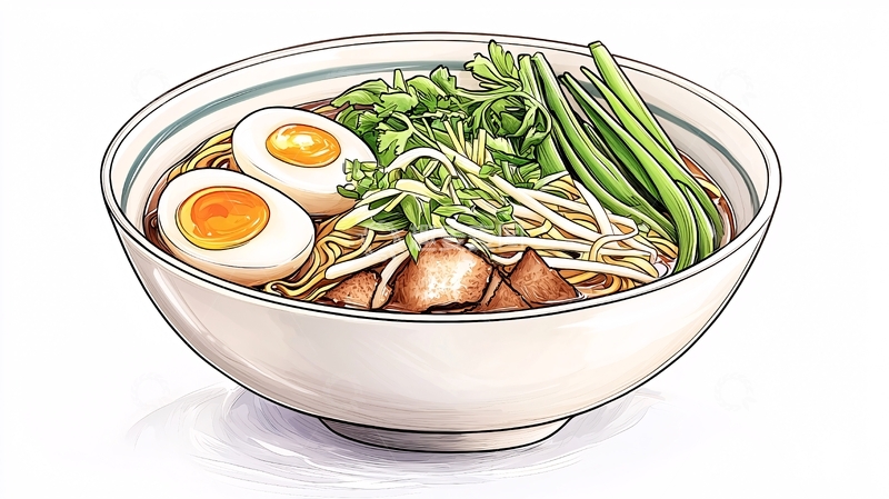 高清大图下载【趣麦麦图】拉面插画高清图片