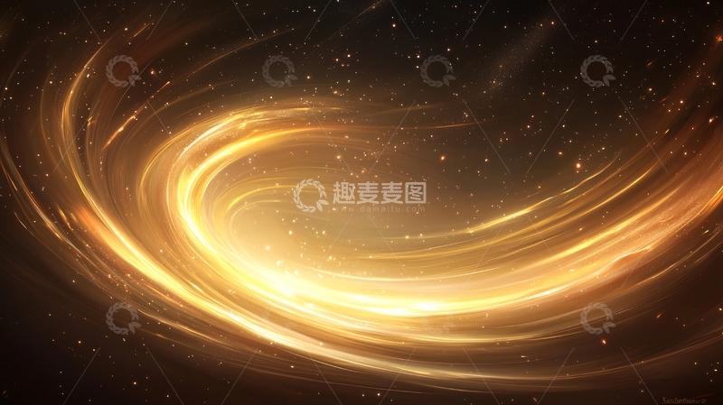 高清大图下载【趣麦麦图】金色螺旋星云背景