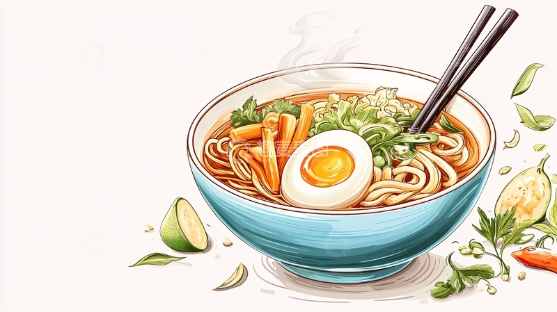 高清大图下载【趣麦麦图】美味拉面配鸡蛋