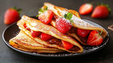 草莓巧克力薄饼美食