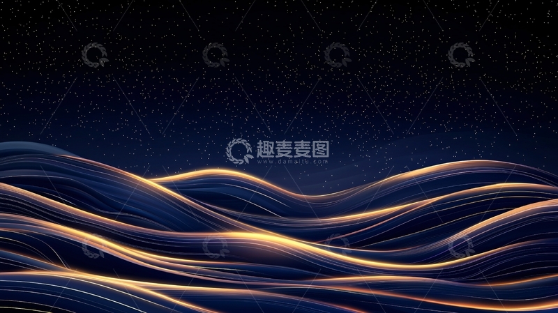 高清大图下载【趣麦麦图】夜空下的波浪线艺术