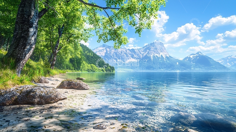 高清大图下载【趣麦麦图】湖光山色倒影如画