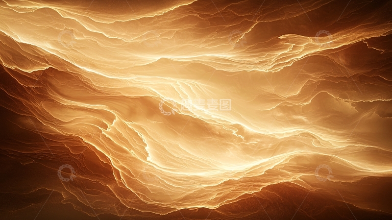 高清大图下载【趣麦麦图】金色波浪抽象背景