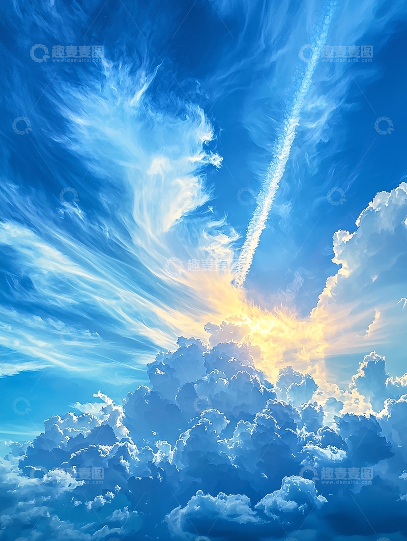 高清大图下载【趣麦麦图】蓝天白云阳光照射