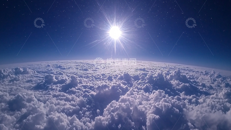 高清大图下载【趣麦麦图】晴朗天空中的太阳光辉