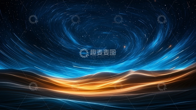 高清大图下载【趣麦麦图】星轨沙漠夜景