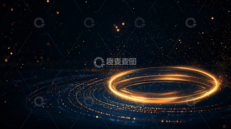 高清大图下载【趣麦麦图】金色光环粒子动态背景