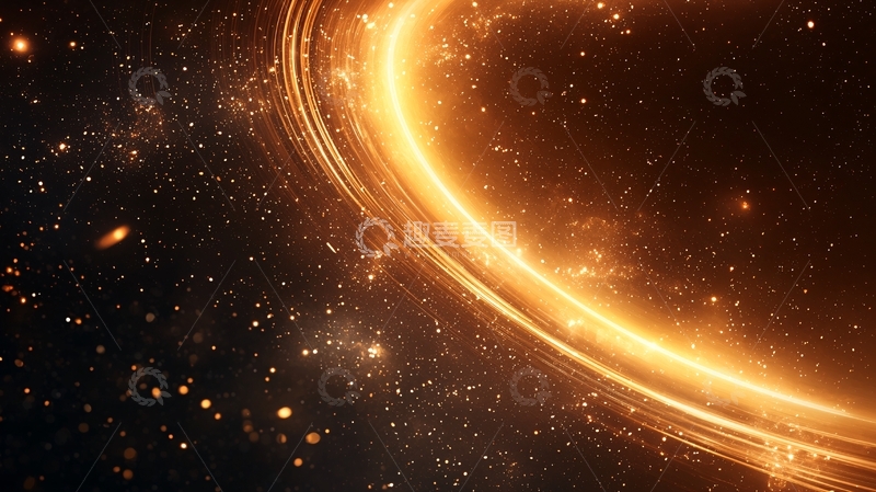 高清大图下载【趣麦麦图】金色星河宇宙背景图