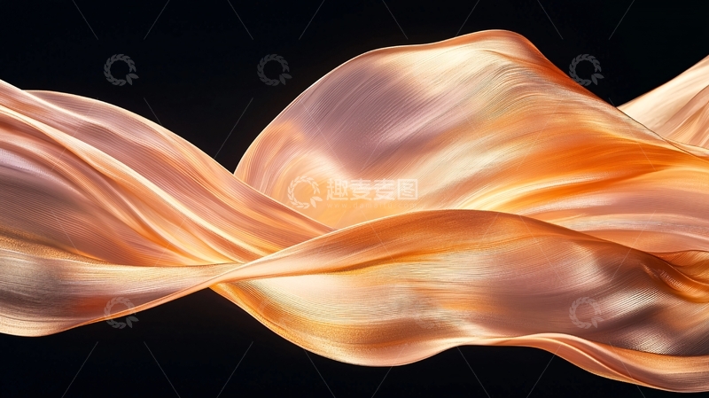 高清大图下载【趣麦麦图】流动的橙色丝带