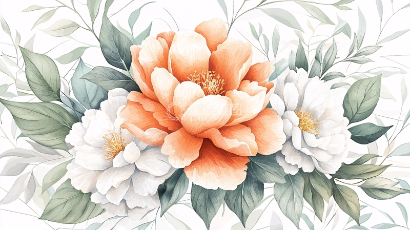 高清大图下载【趣麦麦图】水彩花卉高清图片