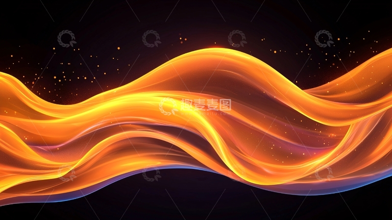 高清大图下载【趣麦麦图】橙色波浪抽象背景素材