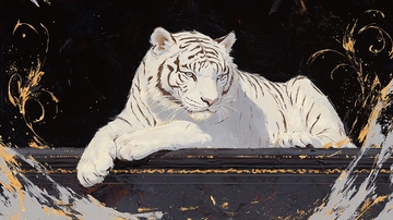 白色老虎艺术画
