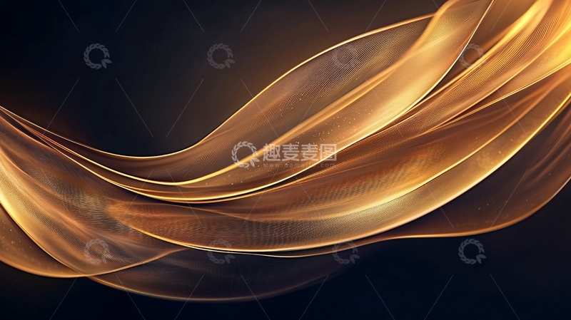 高清大图下载【趣麦麦图】金色波浪抽象背景素材