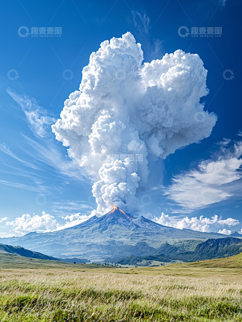 高清大图下载【趣麦麦图】壮观的火山喷发云