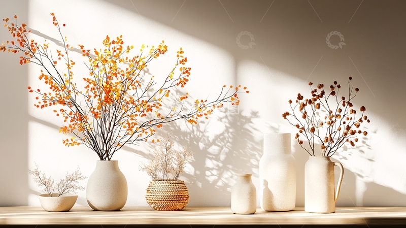 高清大图下载【趣麦麦图】花瓶中的干花