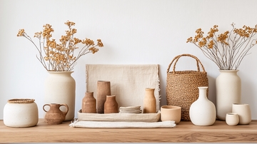 米色花瓶静物特写