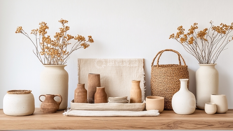 高清大图下载【趣麦麦图】米色花瓶静物特写