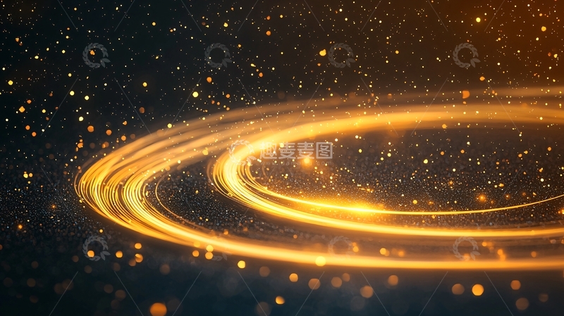 高清大图下载【趣麦麦图】金色光圈旋转动态背景