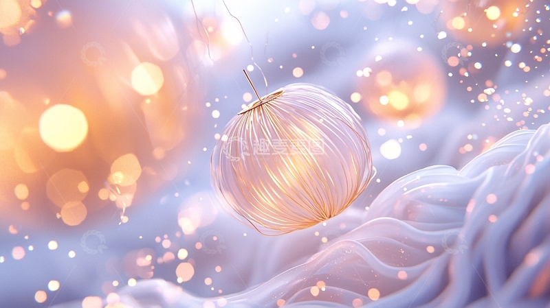 高清大图下载【趣麦麦图】梦幻光球与波纹背景