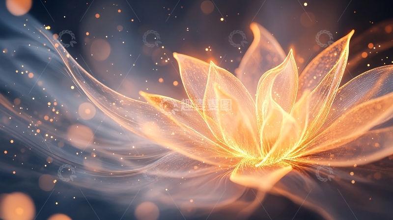 高清大图下载【趣麦麦图】梦幻莲花光影艺术背景