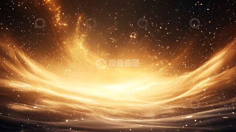 高清大图下载【趣麦麦图】金色星空梦幻背景