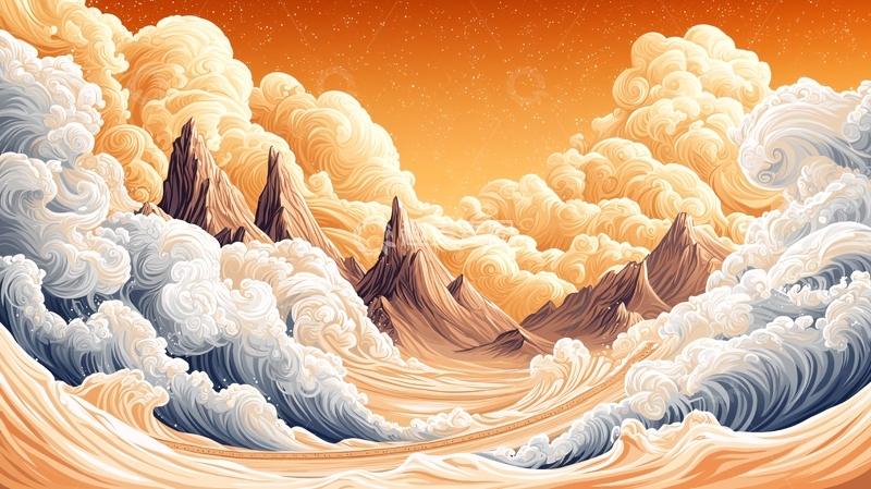 高清大图下载【趣麦麦图】壮丽云海山峰