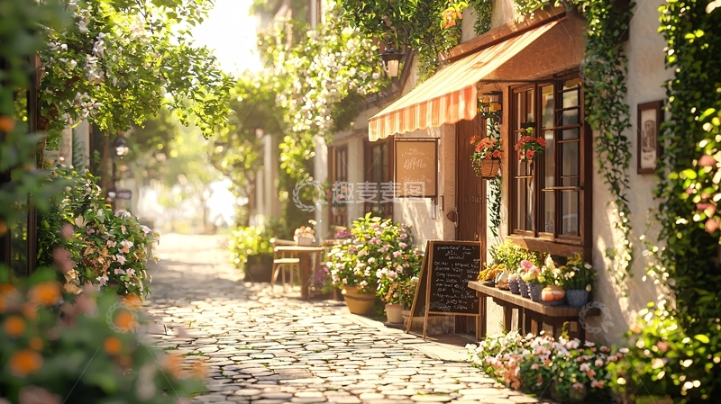 高清大图下载【趣麦麦图】阳光洒在古老小镇