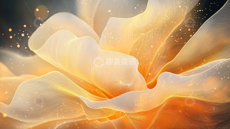 高清大图下载【趣麦麦图】金色波浪抽象艺术背景