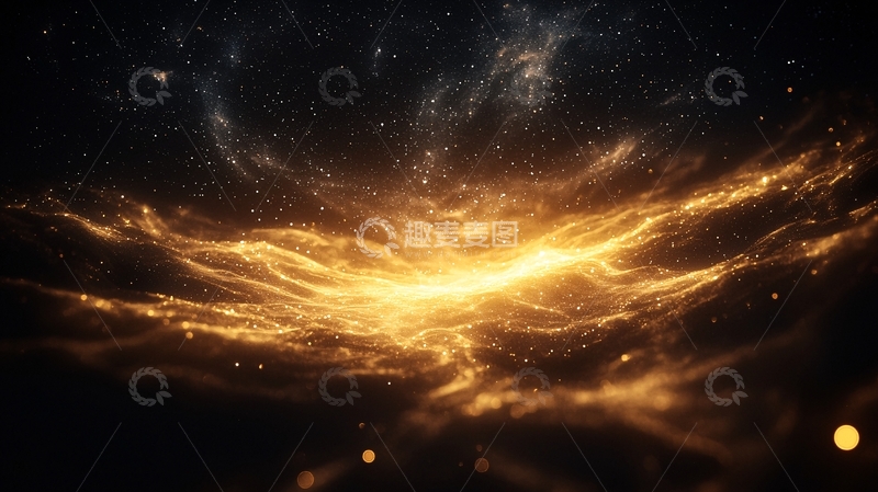 高清大图下载【趣麦麦图】金色星云宇宙背景