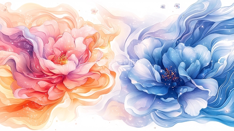 高清大图下载【趣麦麦图】抽象水彩花卉