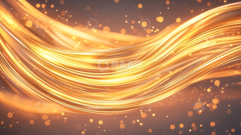 高清大图下载【趣麦麦图】金色光带动态背景素材